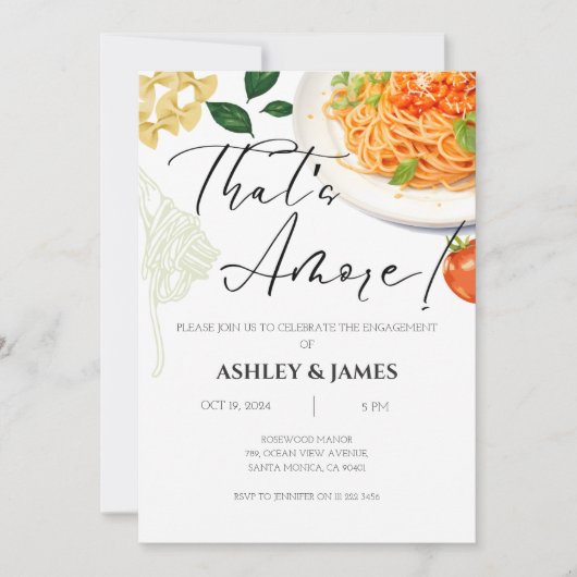 Italiaans Dat is Amore Betrokkenheid Gelegenheid P Kaart (Voorkant)