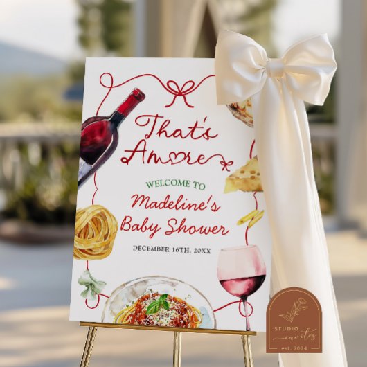 Italiaans Dat is Amore Bruidsfeest Welkomstbord Poster