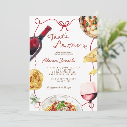 Italiaans Dat is Amore Vrijgezellenfeest Kaart (Staand voorkant)