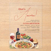 Italiaans, dat is Amore! Waterverf Vrijgezellenfee Acryl Uitnodigingen (Voorkant)