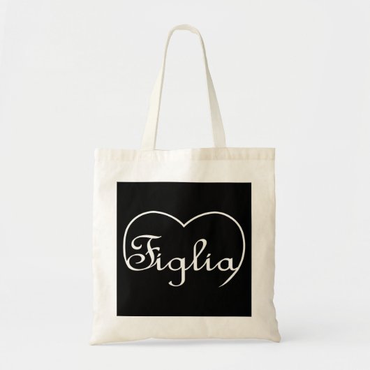 Italiaans daughter figlia hart tote bag (Voorkant)