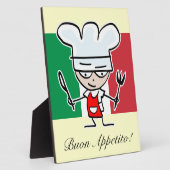 Italiaans deco cadeau met grappige cartoon fotoplaat (Zijkant)