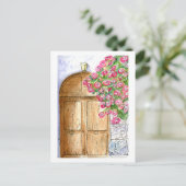  Italiaans Deur met Bougainvillea Briefkaart (Staand voorkant)