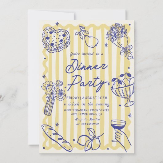 Italiaans diner La Dolce Vita Verjaardag Uitnodigi Kaart (Voorkant)