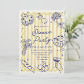 Italiaans diner La Dolce Vita Verjaardag Uitnodigi Kaart (Staand voorkant)