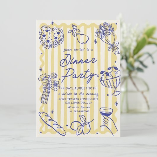 Italiaans diner La Dolce Vita Verjaardag Uitnodigi Kaart (Staand voorkant)