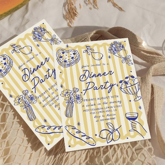 Italiaans diner La Dolce Vita Verjaardag Uitnodigi Kaart