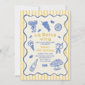 Italiaans diner La Dolce Vita Verjaardag Uitnodigi Kaart (Voorkant)