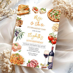 Italiaans diner pizza feest verjaardagsuitnodiging kaart
