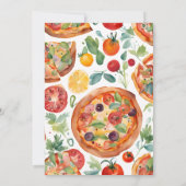 Italiaans diner pizzafeest verjaardagsfeestje kaart (Achterkant)