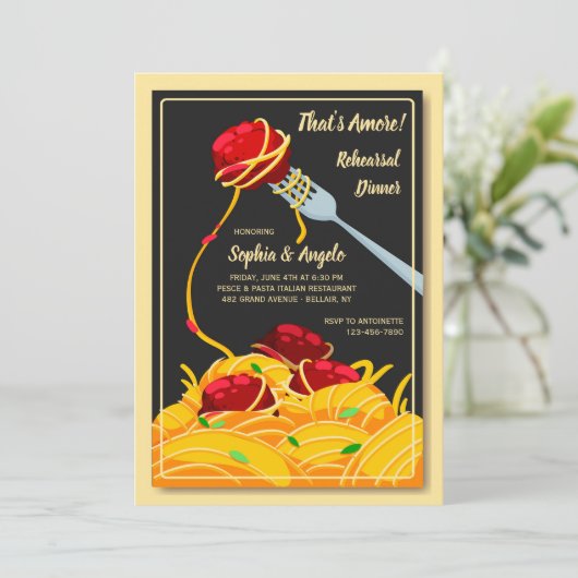 Italiaans diner uitnodiging (Staand voorkant)