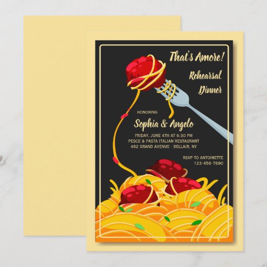Italiaans diner uitnodiging (Voorkant / Achterkant)