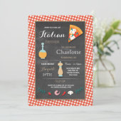 Italiaans diner van de verjaardag Chalk Pizza Invi Kaart (Staand voorkant)