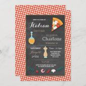 Italiaans diner van de verjaardag Chalk Pizza Invi Kaart (Voorkant / Achterkant)