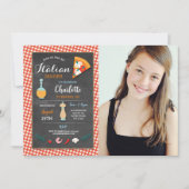 Italiaans diner verjaardagsfeestje krijt pizza uit kaart (Voorkant)