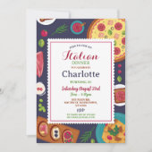 Italiaans diner verjaardagsfeestje pizza lunch kaart (Voorkant)