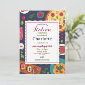 Italiaans diner verjaardagsfeestje pizza lunch kaart (Staand voorkant)