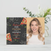Italiaans diner verjaardagsfeestje pizza lunch kaart (Staand voorkant)