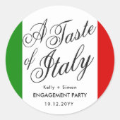 Italiaans diner | Verlovingfeestje Ronde Sticker (Voorkant)