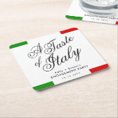 Italiaans diner | Verlovingsfeestje Kartonnen Onderzetters (Schuin)