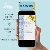 Italiaans Dolce Vita Koppel Gemengde Bruidsborrel Kaart