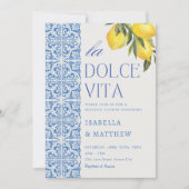 Italiaans Dolce Vita Koppel Gemengde Bruiloft Fees Kaart (Voorkant)