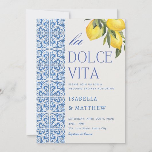 Italiaans Dolce Vita Koppel Gemengde Bruiloft Fees Kaart (Voorkant)