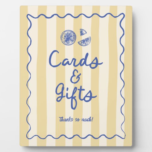 Italiaans Doodle citroenen Kaarten & geschenken te Fotoplaat (Voorkant)