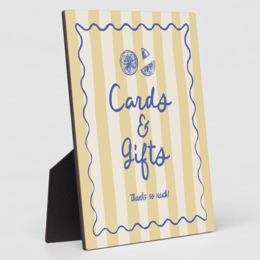 Italiaans Doodle citroenen Kaarten & geschenken te Fotoplaat (Zijkant)