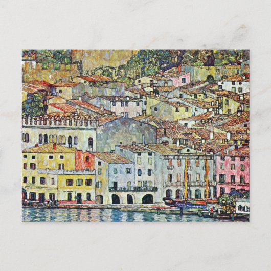 Italiaans dorp Malcena in de Gardasee door Klimt Briefkaart (Voorkant)