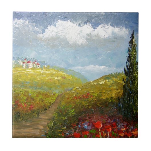 Italiaans dorp Tocany Tegeltje (Voorkant)