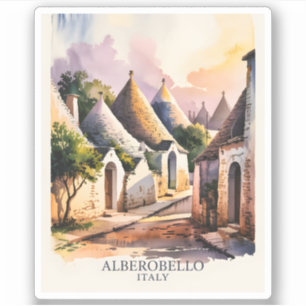 Italiaans dorp Trulli Vintage Alberobello Puglia Sticker
