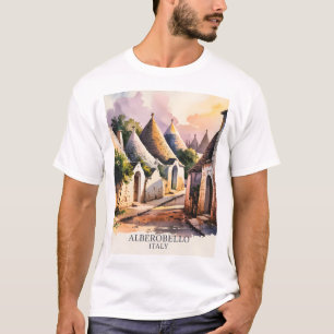 Italiaans dorp Trulli Vintage Alberobello Puglia T-shirt