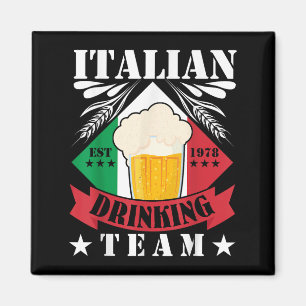 Italiaans Drink Team Bierdrinker Mannen Vrouwen It Magneet