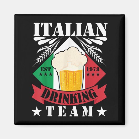 Italiaans Drink Team Bierdrinker Mannen Vrouwen It Magneet (Voorkant)
