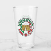 Italiaans Drink team vlag Italië Glas (Achterkant)