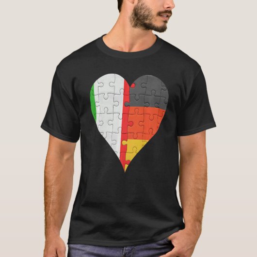 Italiaans - Duits vlaggehart T-shirt (Voorkant)