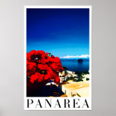 Italiaans eiland Panarea - Blauw Mediterraans Stij Poster (Voorkant)