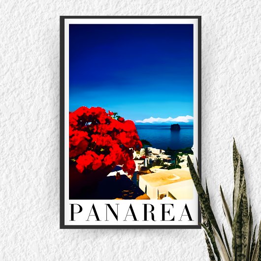 Italiaans eiland Panarea - Blauw Mediterraans Stij Poster