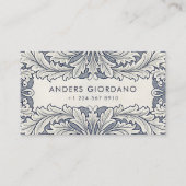 Italiaans Elegant Damask Eigen Eigenaar Bedrijf Visitekaartje (Voorkant)