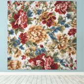 Italiaans Elegant Rode en Gouden Rozen Canvas Afdruk (Insitu (Houten vloer))