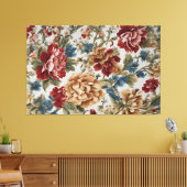 Italiaans Elegant Rode en Gouden Rozen Canvas Afdruk (Insitu (Woonkamer))