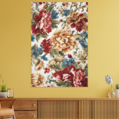 Italiaans Elegant Rode en Gouden Rozen Canvas Afdruk (Insitu (Woonkamer))