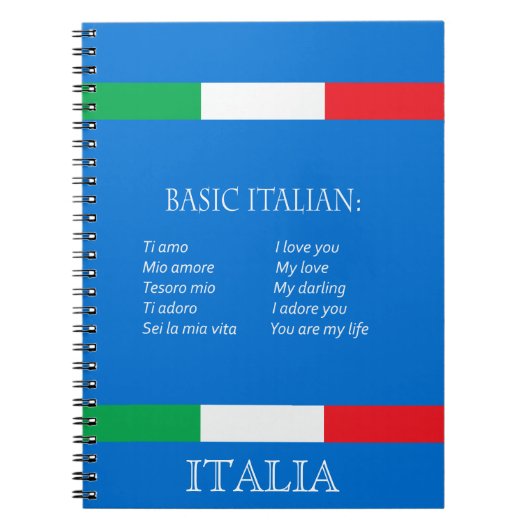 Italiaans elementair italiaans taalgebruik azure b notitieboek (Voorkant)
