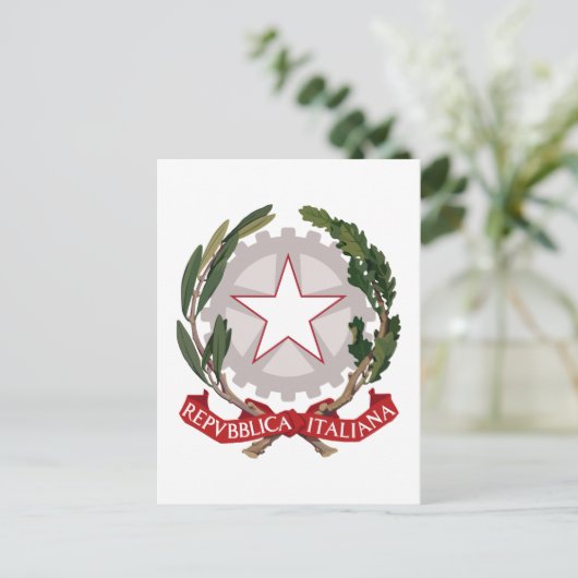 italiaans embleem briefkaart (Staand voorkant)