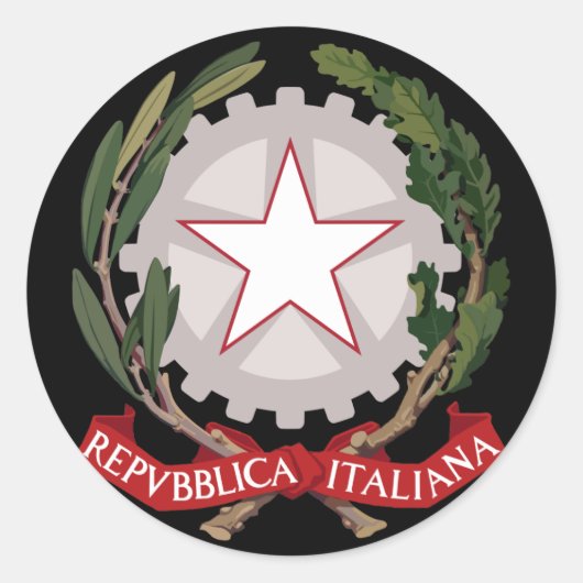 italiaans embleem ronde sticker (Voorkant)