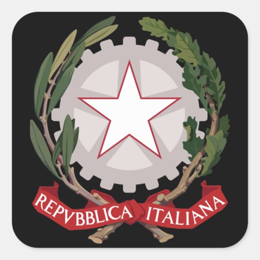 italiaans embleem vierkante sticker (Voorkant)