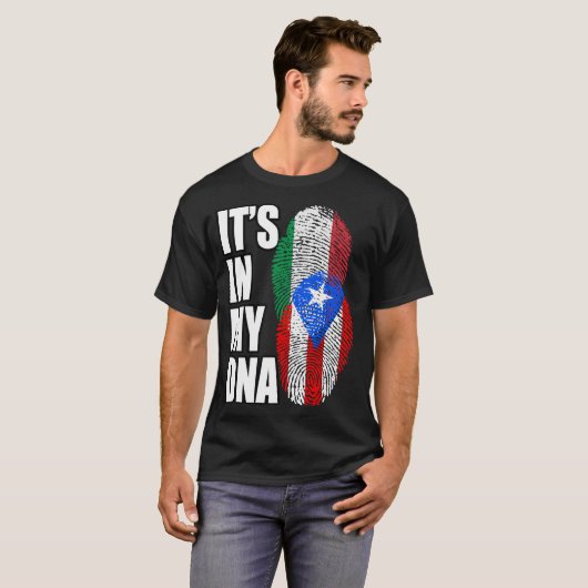 Italiaans en Puerto Ricaans erfgoed voor de vermen T-shirt (Voorkant volledig)