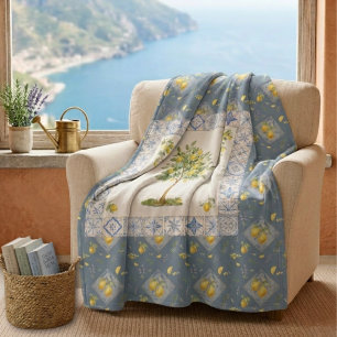 Italiaans Erfgoed Riviera Aquarel Citroen Fleece Deken