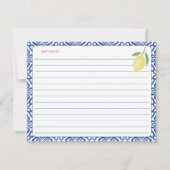 Italiaans esthetisch citroen Vrijgezellenfeest rec Kaart (Achterkant)